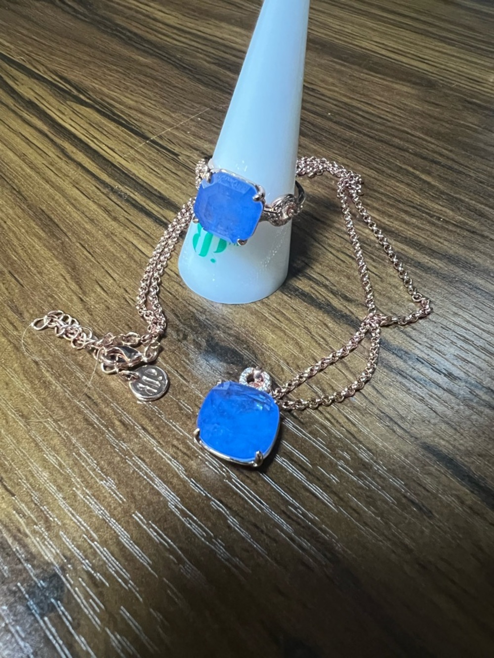 Blue Crystal Pendant Necklace and Ring Set - Brand: BP